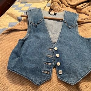 Roughrider blue Jean studded vest